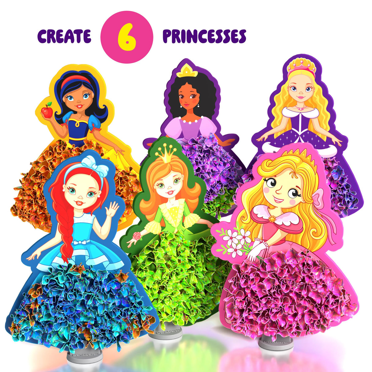 Dan&Darci Jab Jab Art Magical Princesses Kit - Gifts for 5 Year Old Girls - Arts and Crafts for Kids Ages 4-8, 4-6 - Mess-Free Craft - Birthday Gift Ideas for Girls Ages 4, 5, 6, 7, 8, 9 Dan&Darci