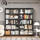 CBNTKI 5 Tier Metal Bookshelf, Black 69" Tall Bookcase, Large Heavy Duty Book Shelves, Industrial Wide Book Shelves, Display Storage Shelves for Library Bedroom Living Room Office CBNTKI