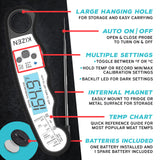 KIZEN Instant Read Meat Thermometer Digital - Food Thermometer for Cooking, Grill, Oven, BBQ - Waterproof and Backlit Display KIZEN