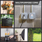 Iron Forge Cable 3 Outlet Power Strip Outdoor Extension Cord 15 ft, 16/3 Weatherproof Heavy Duty Black Extension Cord with Multiple Outlets 3 Prong IRON FORGE CABLE