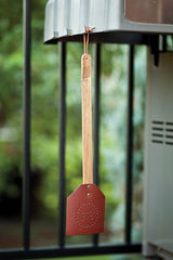 Outset 76616 Acacia Wood and Leather Amish-Style Fly Swatter, 17.5", Brown Outset