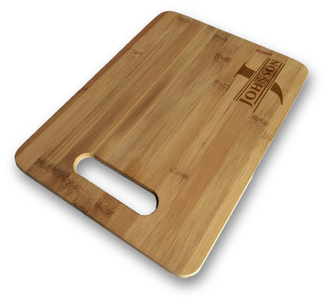 Custom Personalized Laser Engraved Bamboo Cutting Board - Wedding, Housewarming, Anniversary, Birthday, Holiday, Gift For Him, For Her, For Boys, For Girls, For Husband, For Wife, For Them, For Couple Hat Shark