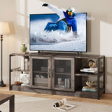 CABIHOME Farmhouse TV Stand for 65/75 inches TVs, Entertainment Center with Storage Cabinet and Mesh Doors, Industrial TV Media Console Cabinet Table, Media Furniture for Living Room, Rustic Oak CABIHOME