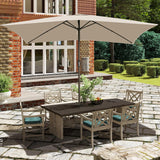 Ayge 6.5x10FT Rectangular Patio Umbrella Outdoor Table Umbrella w/Push Button Tilt & Crank Rectangle Market Umbrella UV Protection for Garden,Deck,Lawn,Yard & Pool,Beige Ayge