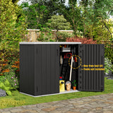 Mrosaa Large Outdoor Storage Box,Resin Sheds&Outdoor Storage Waterproof/Lockable,Outdoor Storage Cabinets for Balcony,Garage,Backyard (37Cu.ft-Black White) Mrosaa