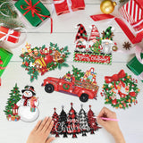 6 Pcs Christmas Diamond Art Kits - Diamond Art Christmas Ornaments, 5D DIY Christmas Diamond Painting Hanging kit Acrylic Snowman Gnome Wreath Truck Diamond Art for Wall Window Family Xmas Tree Decor JOPHMO