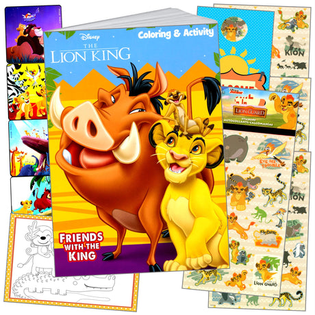 Bendon Lion King Coloring Book Stickers Activity Set with Lion King Sticker Sheets, Reward Stickers, and More Bendon