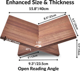 Honygebia Solid Wood Book Stands - Cross Frame Sapele Wooden Book Holder, Open Bookstand for Display and Reading, Suitable for Art, Bible, Cookbook, Easel, Magazine, Textbooks Honygebia