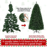 Yaheetech 6ft Premium Spruce Hinged Artificial Full Christmas Tree with 796 Branch Tips Holiday Xmas Tree with Metal Hinges and Foldable Base for Home Party Office Decoration Yaheetech