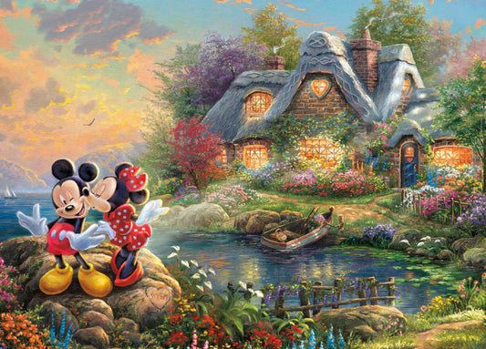 Ceaco - Thomas Kinkade - Disney - Mickey & Minnie - Sweetheart Cove - 1000 Piece Jigsaw Puzzle