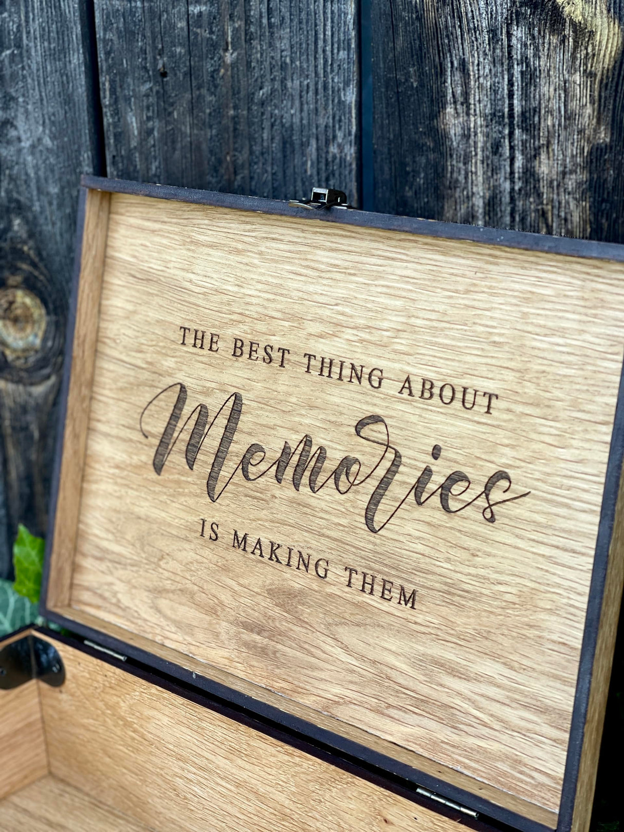 Personalized wooden name box for memories, keepsake - Christmas gift, present for Him, Boyfriend, Boy, Guy, Groomsmen, Friend for Birthday (Oak) InsideDecor.Shop