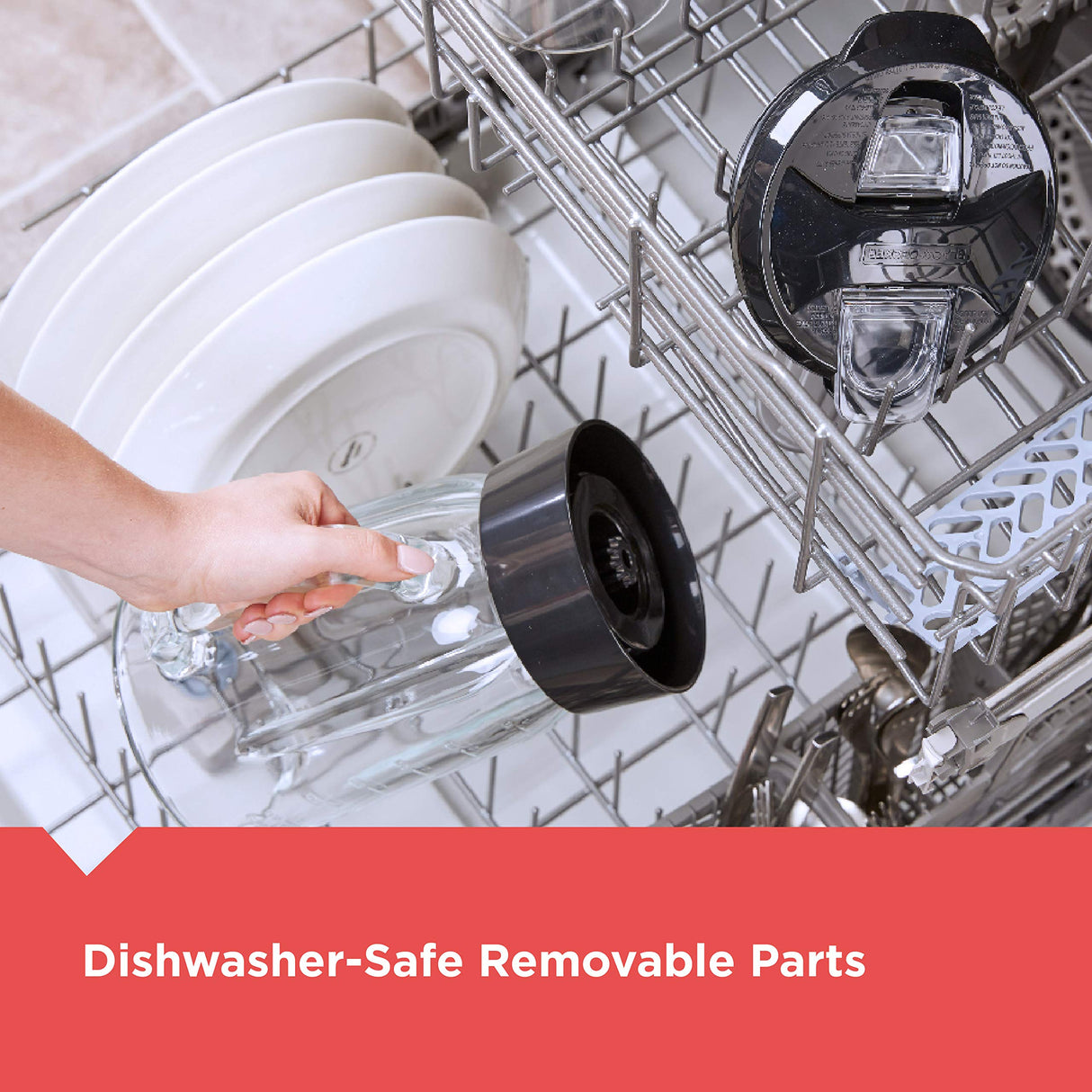 BLACK+DECKER PowerCrush Countertop Blender, 6-Cup Glass Jar, For Smoothies and More, Stainless Steel Blade, 4 Speed Settings to Puree, Crush Ice, Chop, Dice, and Pulse, Dishwasher Safe, 700W Motor BLACK+DECKER