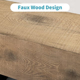 AQUILLA Modern Outdoor Bench, Faux Wooden Patio Bench, Concrete Backless Porch Bench Weatherproof, Anti-Rust Metal Legs Garden Benches for Entryway, Park, Yard (48",Light Brown) AQUILLA