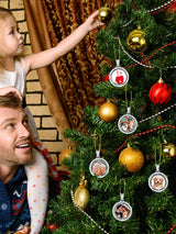 Hicarer 27 Pcs Rhinestone Bezel Pendant Trays Set Thanksgiving Gifts Christmas Gifts include 9 Round 25mm Double Sided Blank Rhinestone Bezel Tray with 18 Sublimation Blank Discs(White) Hicarer