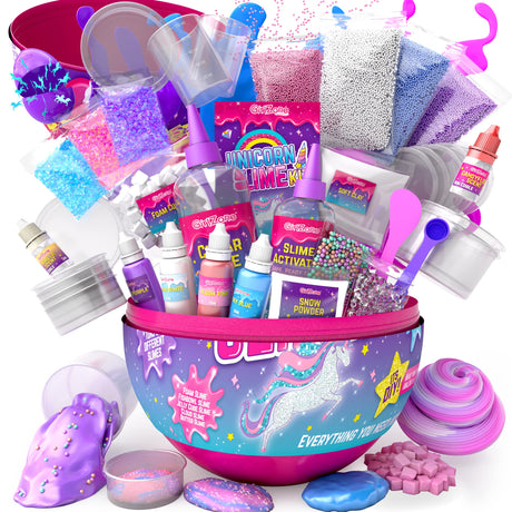 GirlZone Sparkly Unicorn Egg Surprise Slime Kit for Girls, Sensory Toys for Kids, Create Cloud Slime & Magical Unicorn Slime, Ideal Arts and Crafts Easter Gift for Kids Aged 7-12 Years Old GirlZone