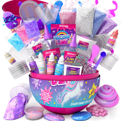 GirlZone Sparkly Unicorn Egg Surprise Slime Kit for Girls, Sensory Toys for Kids, Create Cloud Slime & Magical Unicorn Slime, Ideal Arts and Crafts Easter Gift for Kids Aged 7-12 Years Old