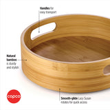 Copco Bamboo High Wall Turntable, Revolving Lazy Susan, Spice Organizer Copco