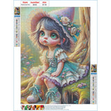 GDYEEH DIY 5D Cartoon Elf Diamond Art Kits, Round Full Drill Sparkling Fairy Girl Diamond Painting Picture, Dreamland Painting by Numbers Art Kits for Adults Beginners Home Wall Decor 12x16 inch GDYEEH
