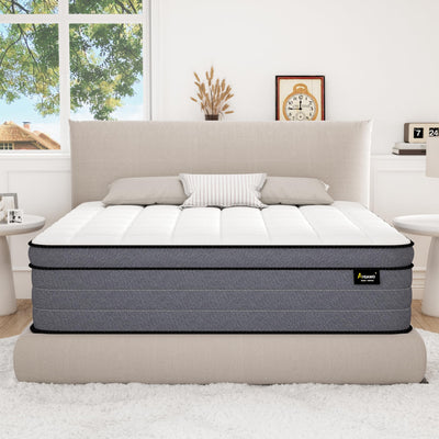 Ayeawo Firm King Size Mattress 14 Inch, Premier Hybrid King Bed Mattress in a Box for Back & Lumbar Support with Individual Spring for Motion Isolation & Pressure Relief, Cooling Feel, CertiPUR-US