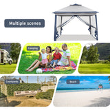 GDY 11x11 Pop Up Canopy Tent, Outdoor Canopy with Netting, Outdoor Gazebo for Backyard, Tent with Wheeled Cover Bag, Blue. GDY