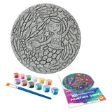 MindWare Paint Your Own Stepping Stone: Mermaid - Weather Resistant Cement, PYO Stepping Stones Kits for Kids Includes Paint, Brushes and Instructions MindWare