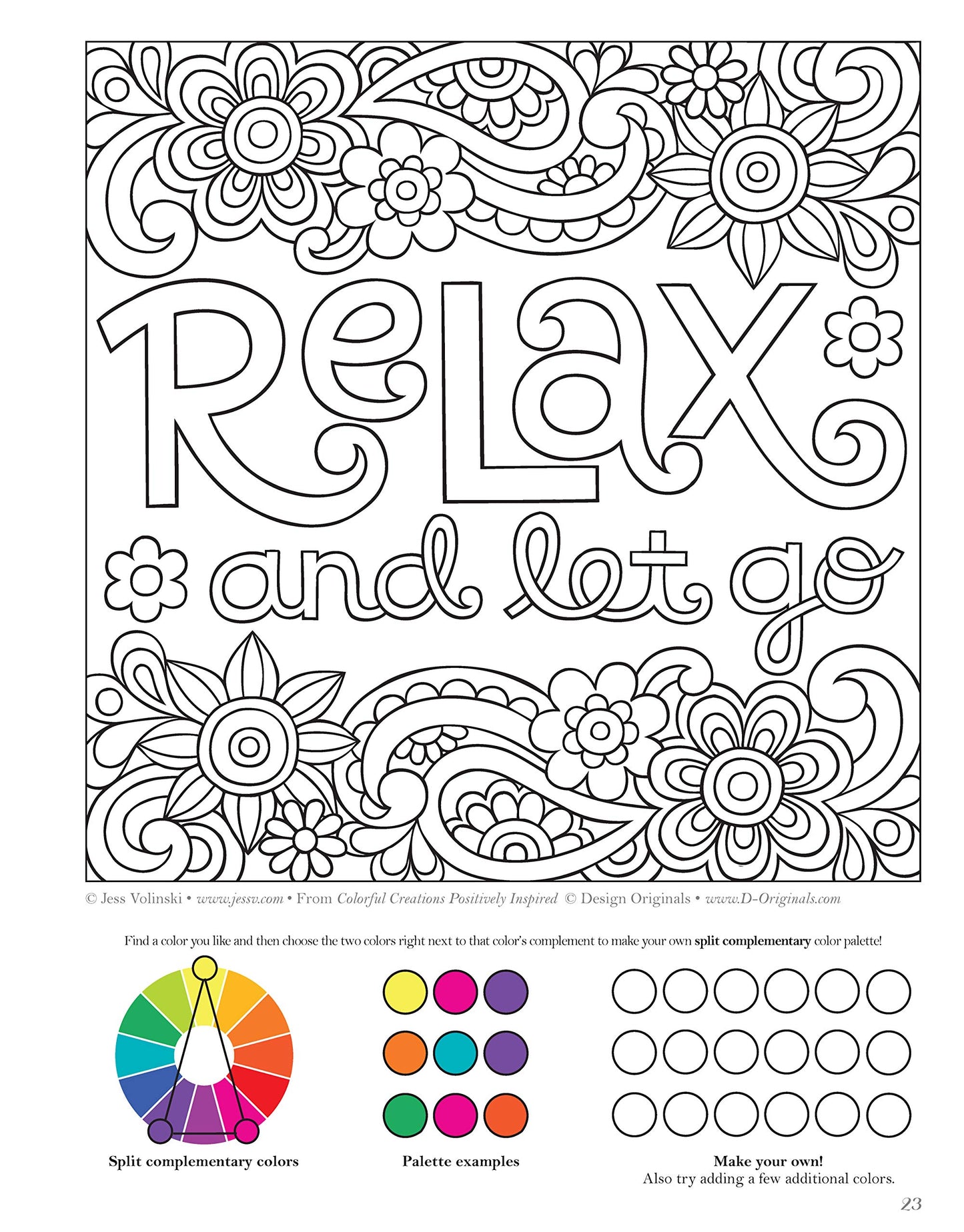 Colorful Creations Positively Inspired Coloring Book: Coloring Book Pages Designed to Inspire Creativity! (Design Originals) 32 Uplifting Designs from Jess Volinski, the Artist of Notebook Doodles