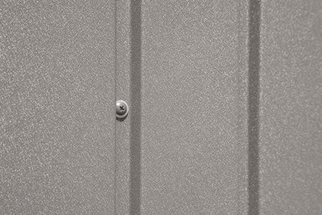 Arrow Shed Elite 14' x 16' Tall Outdoor Steel Storage Shed with High Gable and Lockable Doors Storage Building, Cool Grey Arrow