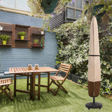 SUPERJARE Patio Umbrella Cover with Rod for 7 to 11 Ft Umbrellas & 15 Ft Double-Sided Umbrellas, 600D Protective Waterproof Cover with Zipper, Beige & Brown SUPERJARE