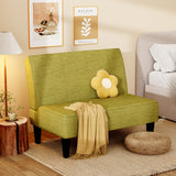 Changjie Furniture Small Loveseat Sofa Upholstered Mini Couch for Small Spaces 2-Seater Sofa Couch with Wooden Legs for Bedroom Living Room (Green) Changjie Furniture