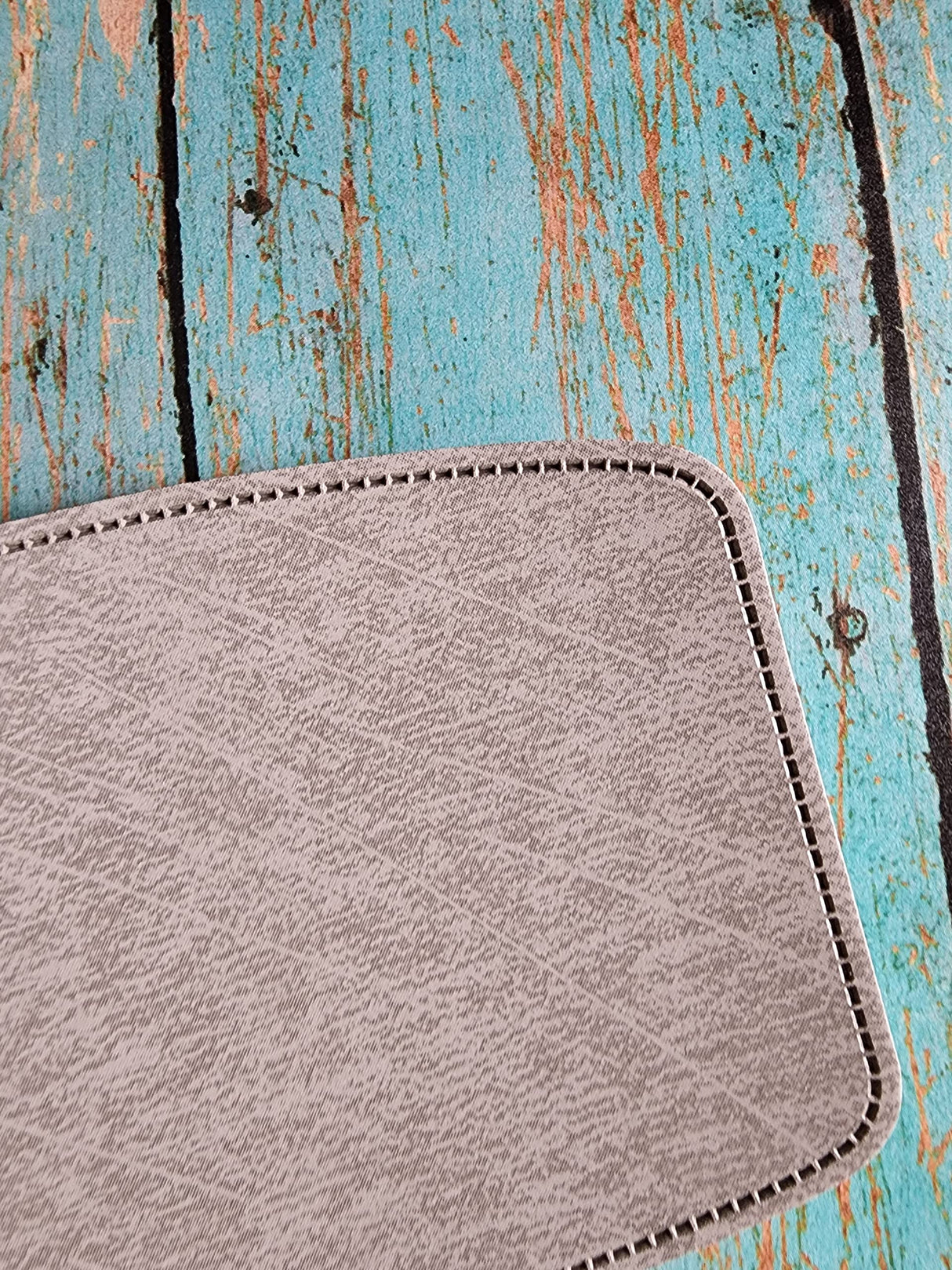 Sublimation Blanks 10 pcs. Faux Gray Leather Hat Patch Sublimation Laserable Blank! 4'' Rounded Rectangle! PU Leather Sublimation Blanks Company