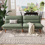 LINSY HOME Futon Sofa Bed - Convertible Corduroy Futon Couch Bed with Adjustable Backrest, Modern Small Loveseat Sleeper Sofa for Small Spaces, Living Room, Apartment or Office (Green) LINSY HOME