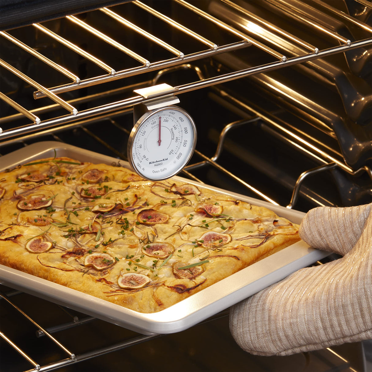 KitchenAid KQ903 3-in Analog Dial Oven/Appliance Thermometer, Oven Food Grill Chef Smoker Cooking Thermometer, TEMPERATURE RANGE: 100F to 600F, Stainless Steel KitchenAid