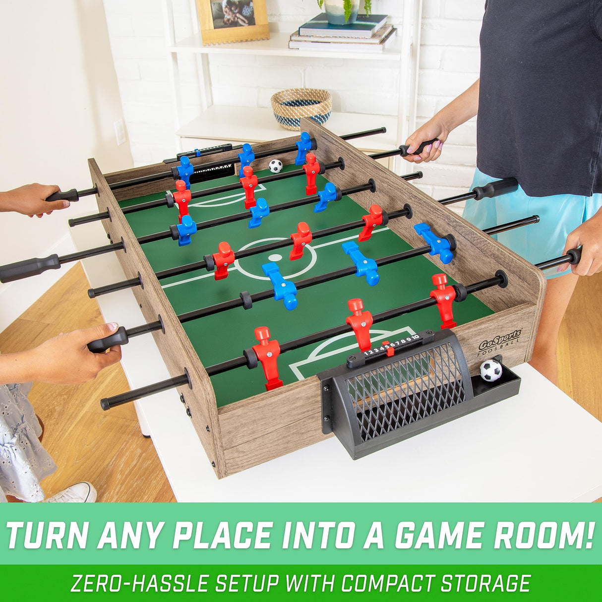 GoSports 32 Inch Tabletop Foosball Game Set - Oak or Black GoSports