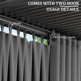Kimunuk Gazebo Universal Replacement Privacy Curtain,12'X16' Gazebo Outdoor Waterproof Curtains, 4-Panels Sidewall Curtains with Double Zipper for Patio, Garden and Backyard (Only Curtains, Grey) Kimunuk