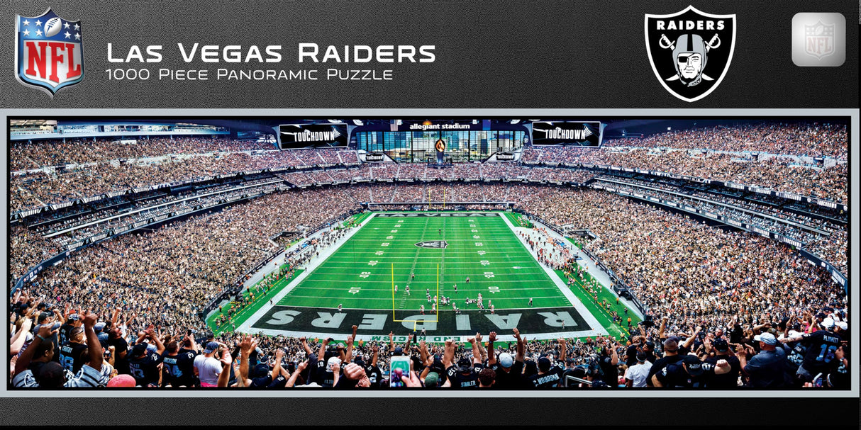 MasterPieces 1000 Piece Sports Jigsaw Puzzle - NFL Las Vegas Raiders Endzone View Panoramic - 13"x39" Masterpieces