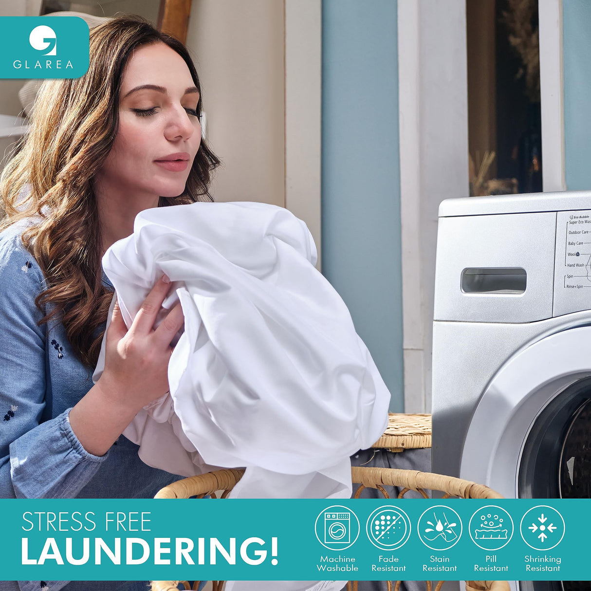 Queen White Pillow Cases Set of 6 - Bulk 12 Pack with Envelope Closure - Soft Microfiber Material for Comfortable Sleep, Sublimation and Air BnB Essentials Glarea