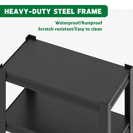 40-50 Gallon Fish Tank Stand, Metal Aquarium Stand, Adjustable Heavy Duty Reptile Tank Stand, Adjustable 3-Tier Fish Tank Rack Shelf for Home Office, Tank Not Included, 31.5 "L x 18 "W x 34"H - Black Fulocseny