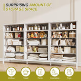 Dresser for Bedroom White Bedroom Dresser with LED Lights and Charging Station, 12 Long Fabric Drawers Dressers, Tall Wide Chest of Drawers Storage Organizer TV Stand for up to 65" TV for Living Room SOOWERY