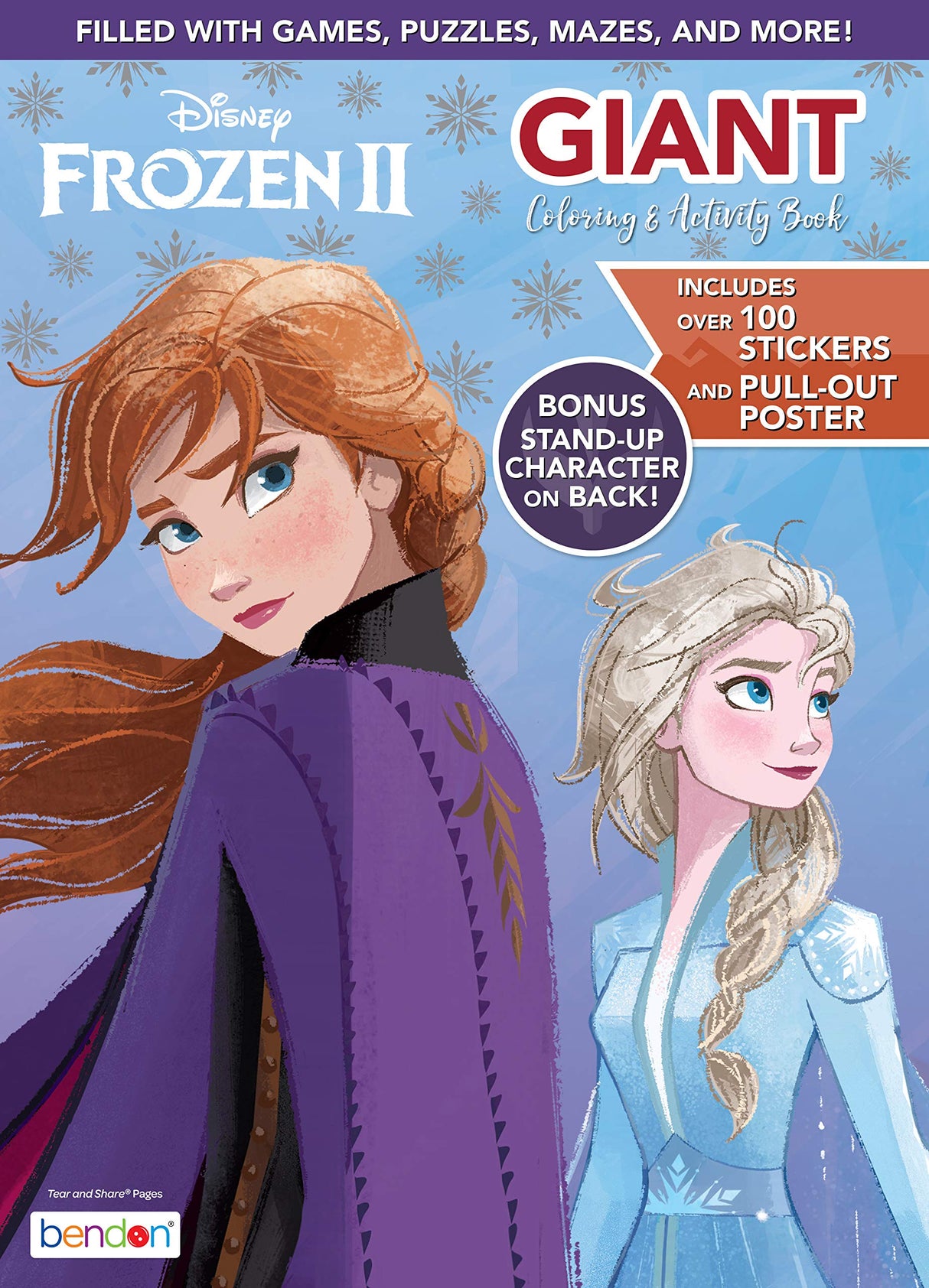 Disney Frozen 2 Elsa and Anna Giant 192-Page Coloring and Activity Book with Over 100 Stickers and a Poster 45820 Bendon Disney