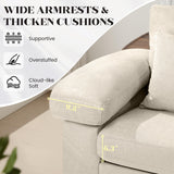 jonpony 71" W Loveseat Sofa, Modern Couch with Wide Armrests, Extra Deep Love Seats for Living Room, Overstuffed Lounge Sofa with Comfy Fabric, Removable Cover Spring Cushions, Beige jonpony