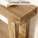 LITTLE TREE 63 Inches Long Console Table for Entryway, Sofa Table Behind Couch, Wooden Entry Table Foyer Hallway Table, Industrial Console Sofa Table for Living Room, Oak Color LITTLE TREE