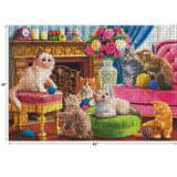 RoseArt - Kodak Premium - Kittens by The Fireplace - 3000 Piece Jigsaw Puzzle for Adults RoseArt