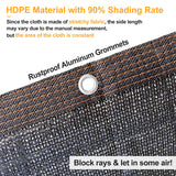 UCINNOVATE 10x10 FT Sunblock Mesh Shade, 90% Sun Shade Cloth Fabric Plants Shade Screen Netting with Grommets, Durable Sunshade UV Resistant Fabric for Pergola Patio Lawn Garden Deck or Dog Kennel UCINNOVATE