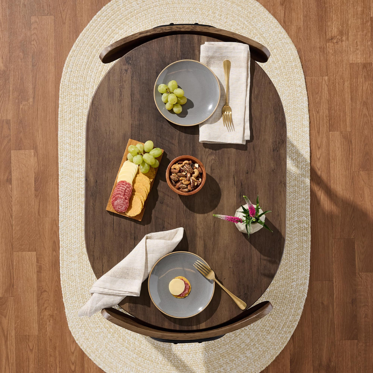 Best Choice Products 3-Piece Modern Oval Dining Table Set, Small Kitchen Dinette w/ 2 Chairs, Metal Frame, Curved Backrests - Dark Brown/Black Best Choice Products