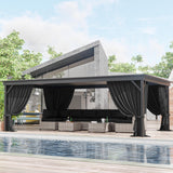 12'x 20 Gazebo Curtains Outdoor Waterproof with Hanging Rings, 4-Panel Double Zipper Sidewalls Universal Replacement Privacy Curtain, Outdoor Gazebo Curtains for Patio, Backyard(Curtains Only) Snubbull