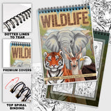 NETHOUSE Wildlife Coloring Book for Adults Relaxation & Stress Relief, Softcover, 30 Wild Scenes Coloring Pages of Natural Exploration, Diverse Wildlife NETHOUSE