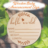 HD WOOD CRAFT Baby Announcement Sign, 5.9 inch Wooden Name Plate, Newborn Photo Prop, Birth Announcement, Brown Birch, 5 Inches HD WOOD CRAFT