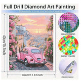 KUFWKEY Paris Scenery Diamond Art Kits for Adults, Car Diamond Painting Kit,Full Round DIY Diamond Mosaic Kits,Landscape Diamond Art Painting,Diamond dots,12x16 inch KUFWKEY