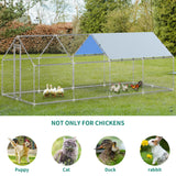 YITAHOME Large Metal Chicken Coop with Water-Resident and Anti-Ultraviolet Cover, 26.24'L x 9.84'W x 6.39'H Walk-in Poultry Cage with Run, Chicken Runs House for Outside - 4 Cages YITAHOME