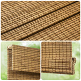 LazBlinds Cordless Bamboo Roman Shades, Privacy Blinds for Interior Windows, Room Darkening Roll Up Bamboo Blinds for Home & Patio, 29.5" W x 64" H, Highfield Teak LazBlinds